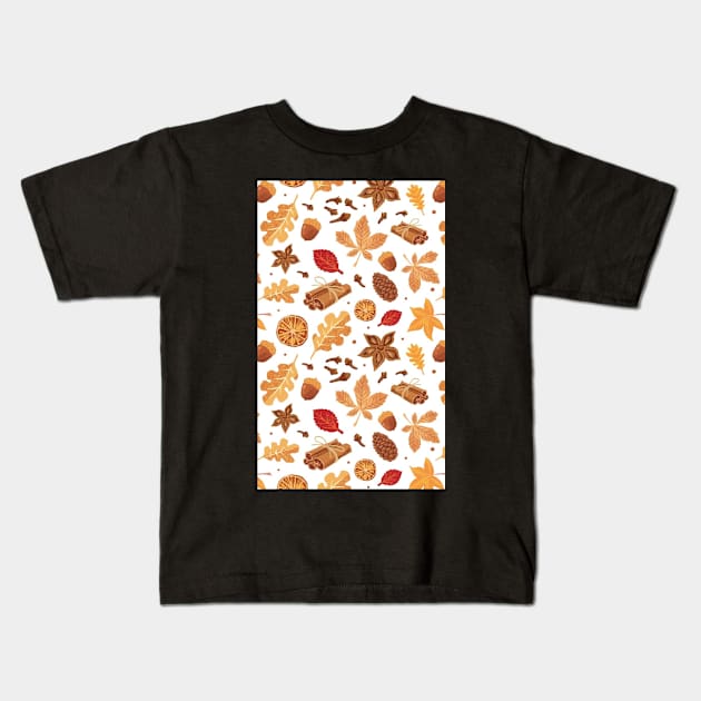 Autumn Pattern Kids T-Shirt by Alexander S.